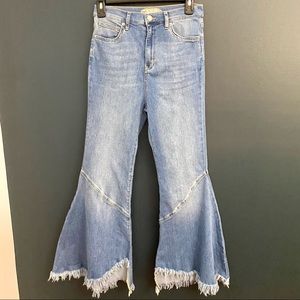 Free People high rise flare cropped jeans